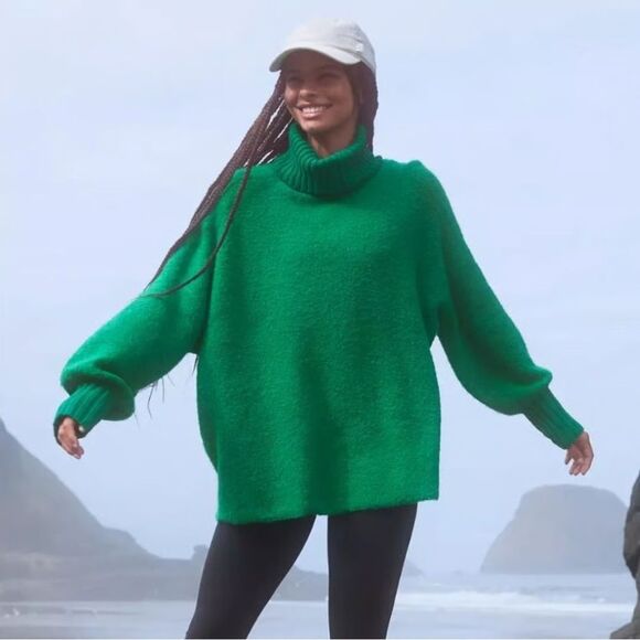 AERIE OFFLINE Green Alpine Chillside Turtleneck Sweater *NEW* - Picture 1 of 10